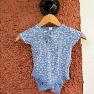 Baby Gap Baby Boy Turtle Romper One Piece Blue Size 0-3 Months